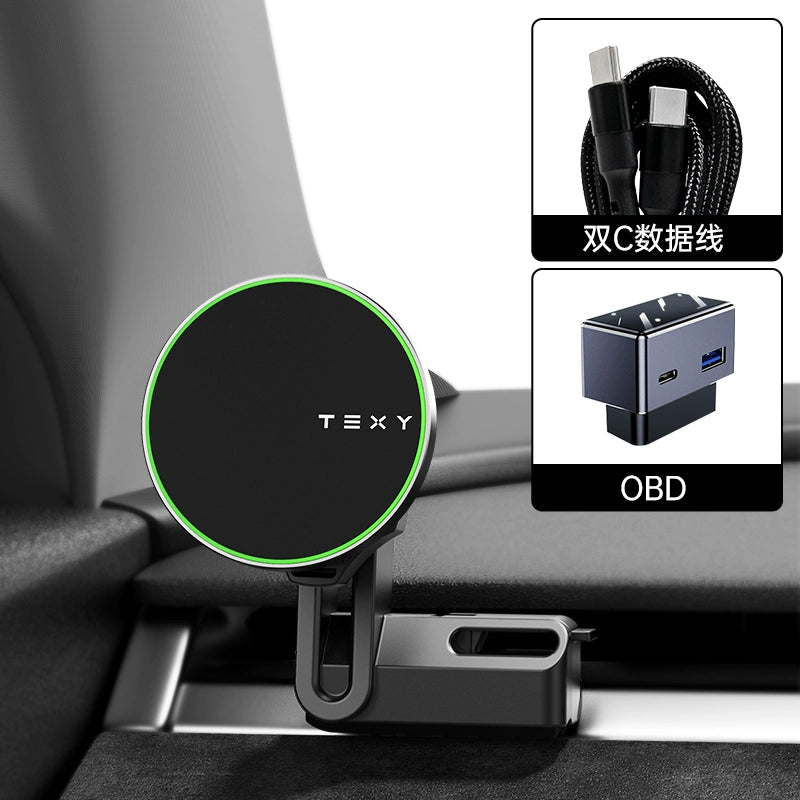 Tesla model3y refreshed mobile phone car holder wireless charging navigation accessories ya screen levitation