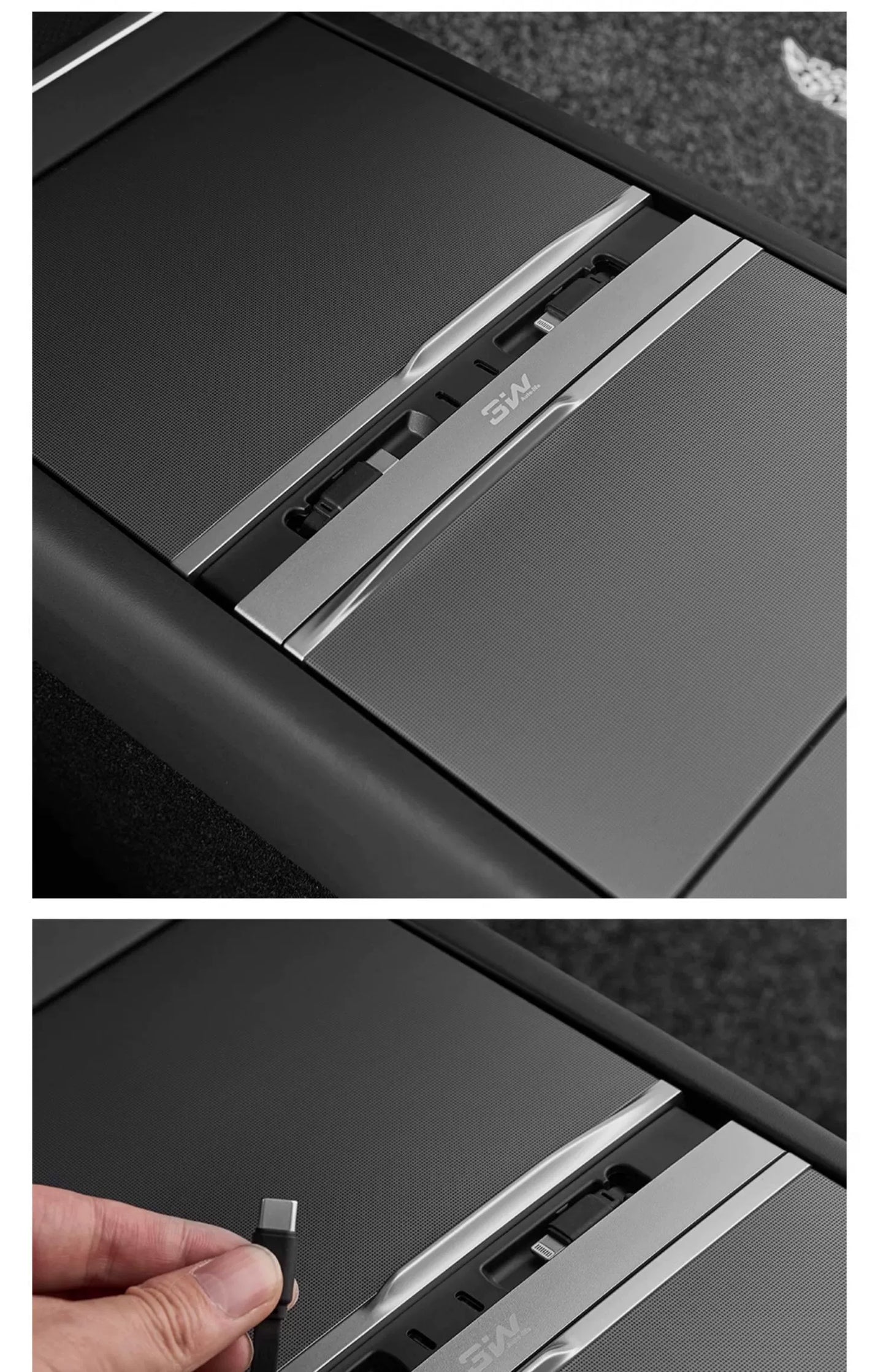 Suitable for Tesla refresh modelY 3 central control docking station HUB expander fast charging USB charging adapter